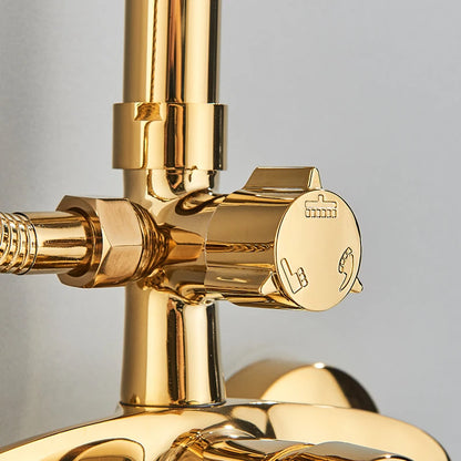 Contemporary Golden Bath & Shower Faucet - Single Handle, Rotatable Lifting Design