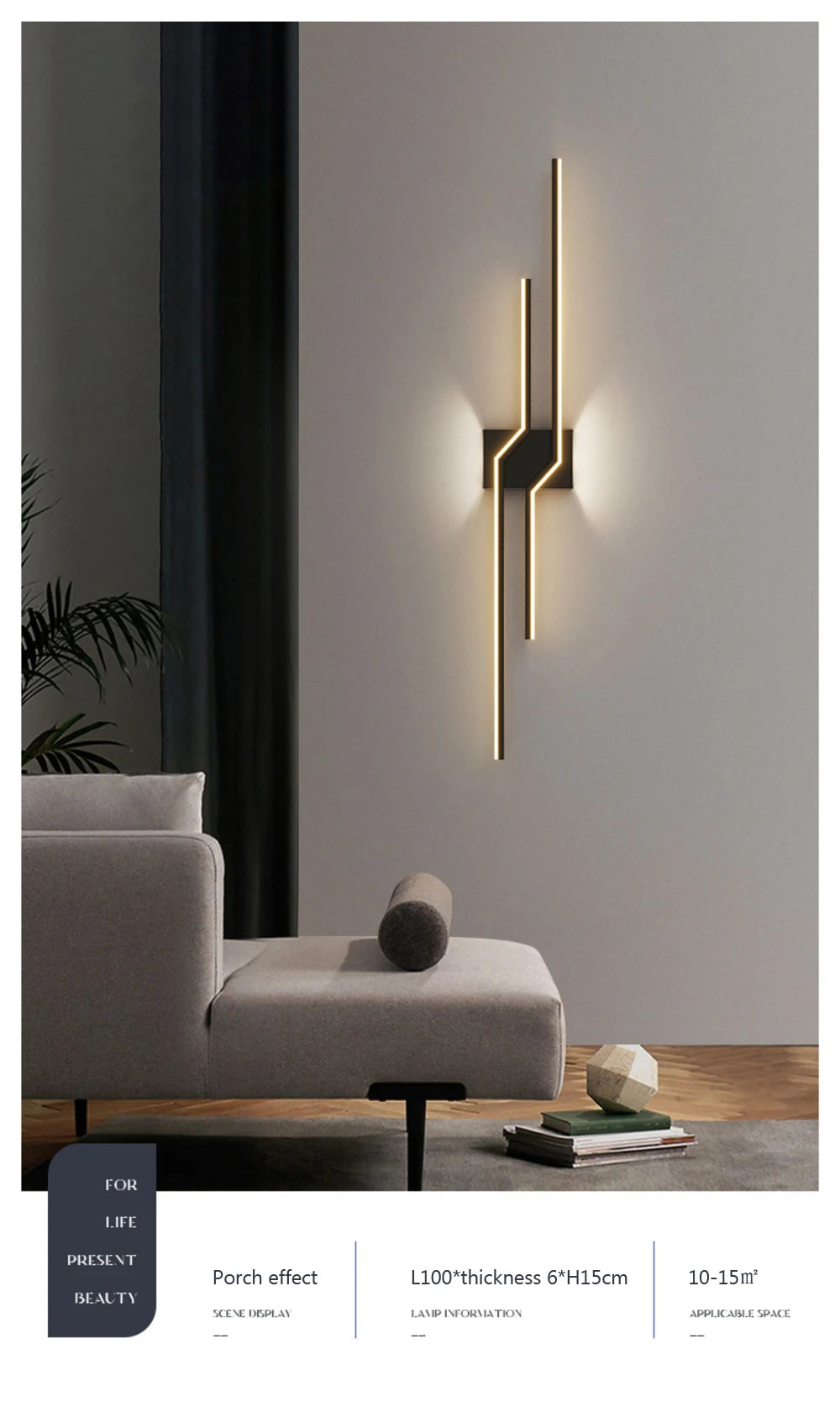 Contemporary LED Wall Sconce - Black & White Wall Lamp for Living Room, Dining Room, Bedroom, Porch, and Hallway - Elegant Indoor Lighting Fixture