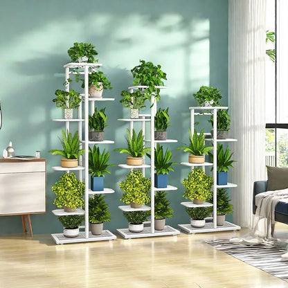 Iron Plant Stand for Flowers - 6/7/8-Layer Plant Shelf and Organizer for Garden Decoration