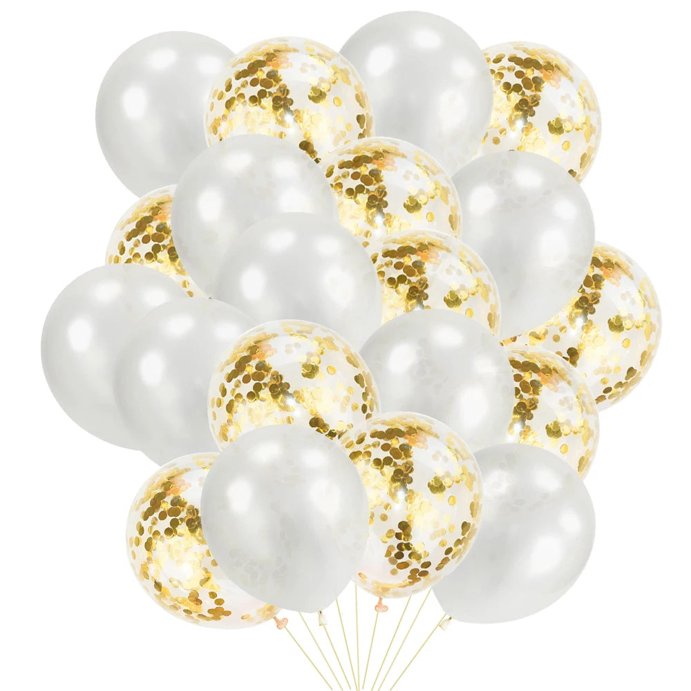 12-Zoll-Latexballons mit goldenem Konfetti – 10/20er-Packung, perfekt für Geburtstagsfeiern, Hochzeiten und Babypartys