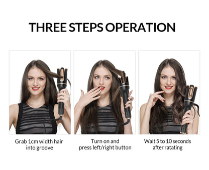 Automatic Hair Curler and Crimper: Electric Wave and Curl Tool with Integrated Ferro Ringlet Loop Technology for Effortless Wavy and Crimped Hairstyles