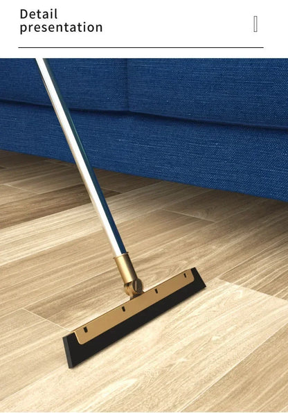 High-Quality Cleaning Set - Durable Broom, Dustpan, and Floor Wiper in Gold