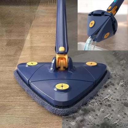 Telescopic Triangle Mop - 360° Rotatable Spin Cleaning Mop with Adjustable Squeeze Function for Wet and Dry Use