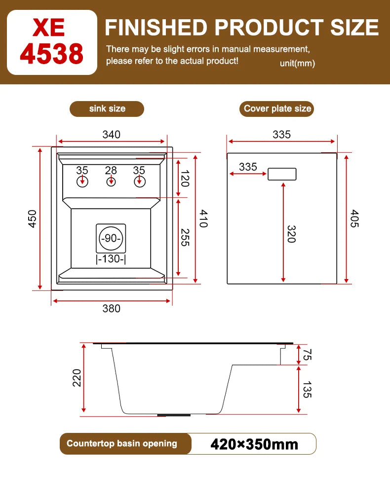 Kompakte Edelstahlspüle mit Deckel - Multifunktionales Waschbecken für Minibar und Café