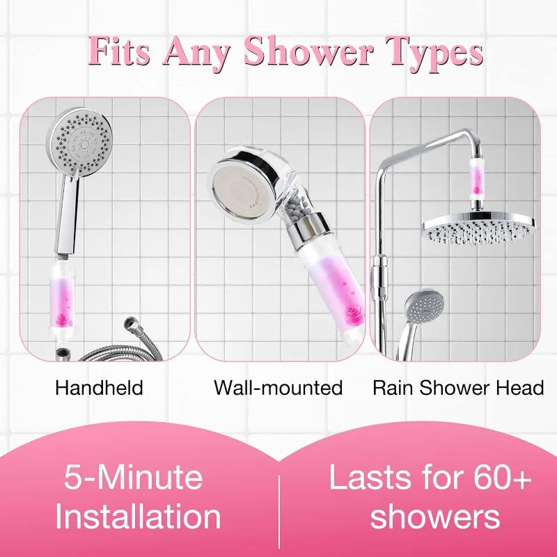 Scented Shower Head Filter - Water Softener with Fragrance, Chlorine Removal, and Skin & Hair Care