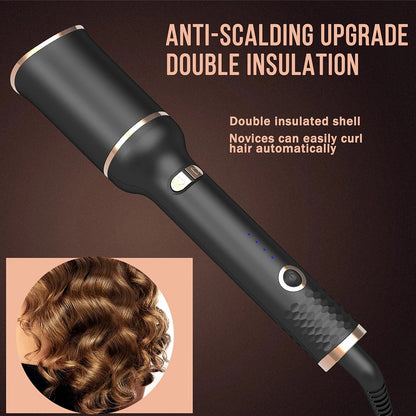 Automatic Hair Curler and Crimper: Electric Wave and Curl Tool with Integrated Ferro Ringlet Loop Technology for Effortless Wavy and Crimped Hairstyles