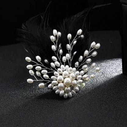 Elegant Korean-Style Pearl Brooch for Women – Classic Office Suit and Coat Accessory