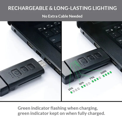 مصباح كتاب بمشبك قابل لإعادة الشحن عبر USB - مصباح قراءة محمول مع 3 أوضاع ألوان و5 مستويات سطوع، قابل للتعديل للقراءة الليلية