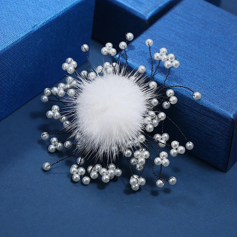 Elegant Korean-Style Pearl Brooch for Women – Classic Office Suit and Coat Accessory