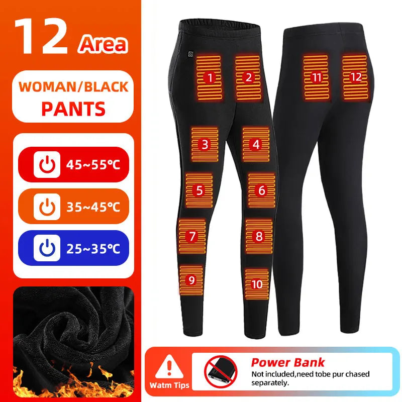 28-Zone Heated Thermal Underwear - Electric Heated Winter Sports Gear for Men