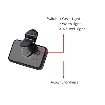 3 Modes Adjustable Brightness Mini Rechargeable Clip-On Selfie Light for Phones and Computers