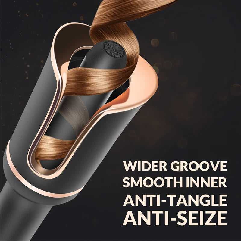 Automatic Hair Curler and Crimper: Electric Wave and Curl Tool with Integrated Ferro Ringlet Loop Technology for Effortless Wavy and Crimped Hairstyles