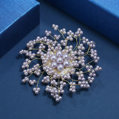 Elegant Korean-Style Pearl Brooch for Women – Classic Office Suit and Coat Accessory