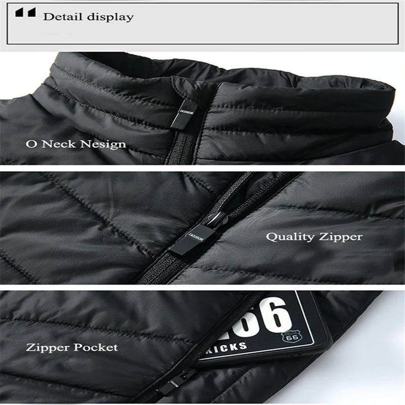 21/13/9-Zone Self-Heating Vest Jacket - Tactical Winter Coat with Heated Gloves for Men & Women