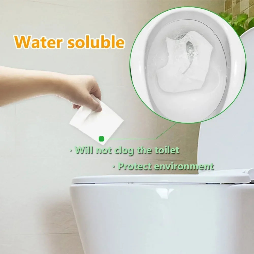 Portable Disposable Toilet Seat Covers – Waterproof, Soluble, and Travel-Friendly – Ideal for Camping, Hotels, and Bathroom Use (50/30/10 Pack)