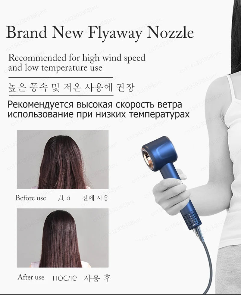 Super Hair Dryer 220V with Leafless Design and Negative Ion Technology for Enhanced Personal Hair Care and Styling