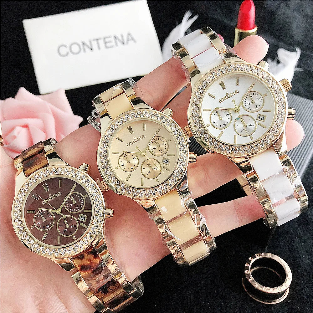 Elegant Rose Gold Women's Quartz Watch with Rhinestones – Luxury Fashion Bracelet Timepiece