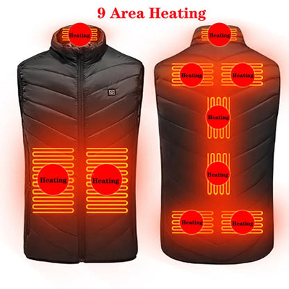 21/13/9-Zone Self-Heating Vest Jacket - Tactical Winter Coat with Heated Gloves for Men & Women