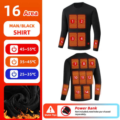 28-Zone Heated Thermal Underwear - Electric Heated Winter Sports Gear for Women