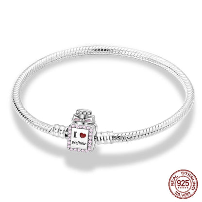 Armband aus Sterlingsilber 925 mit Stern, Mond, Sonne und Kleeblatt – verstellbar 17–20 cm