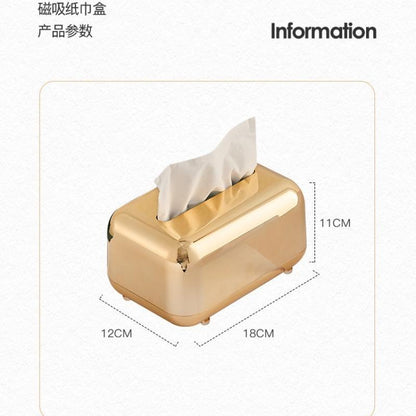 Elegant Gold Tissue Box Organizer – Luxurious Napkin Holder and Paper Case for Desktop and Kitchen