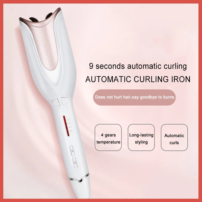 Automatic Ceramic Rotating Air Curling Wand – Magic Hair Curler & Styler